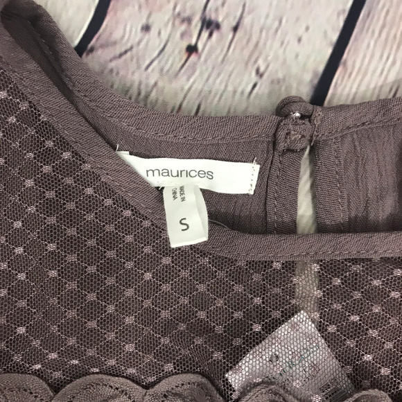 NWT Maurices Taupe Lace Blouse Size S - Picture 3 of 8